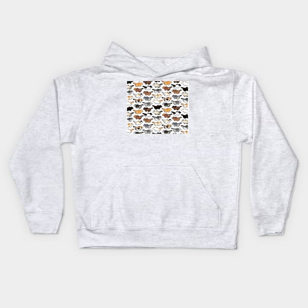 Cute cat pattern on the back Kids Hoodie by kyokyyosei